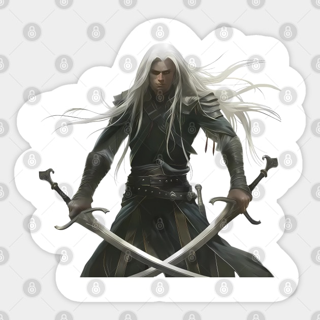 Drizzt Drow Elf Sticker by VelvetEasel